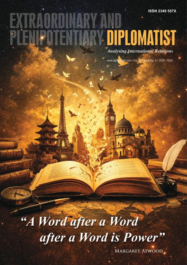 Cover of Extraordinary and Plenipotentiary Diplomatist, Volume 14, Issue 6, 2026 — the issue featuring Siddhant Kumar's poem 'Upon the Mountain'