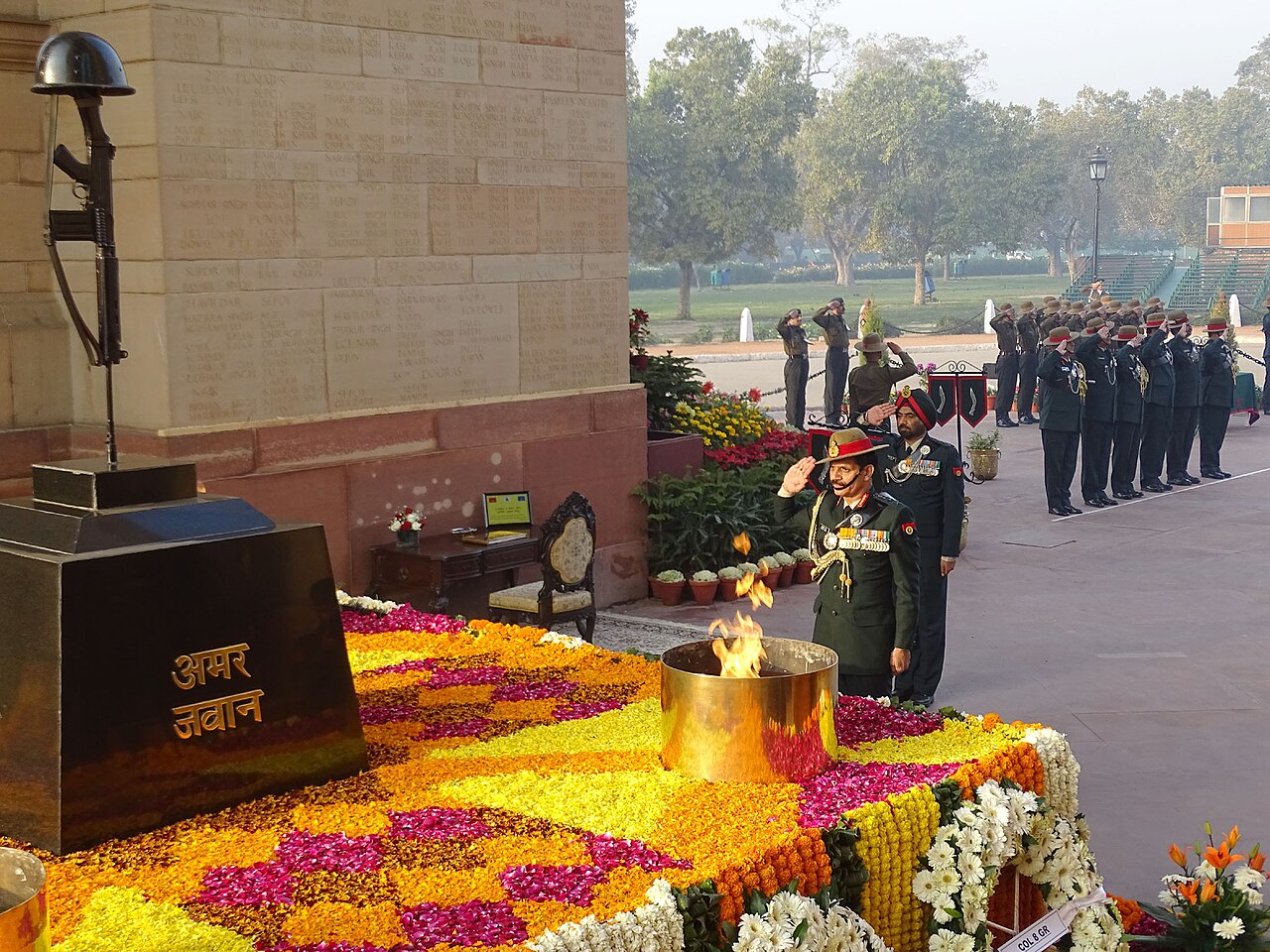 A Gorkha Brigade ceremony at the Amar Jawan Jyoti