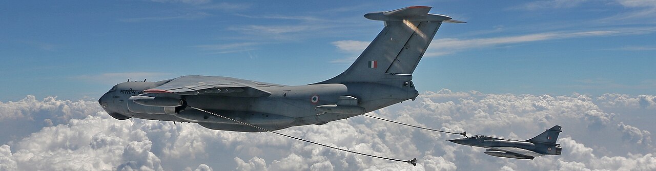 An Indian Air Force jet refuelling in flight