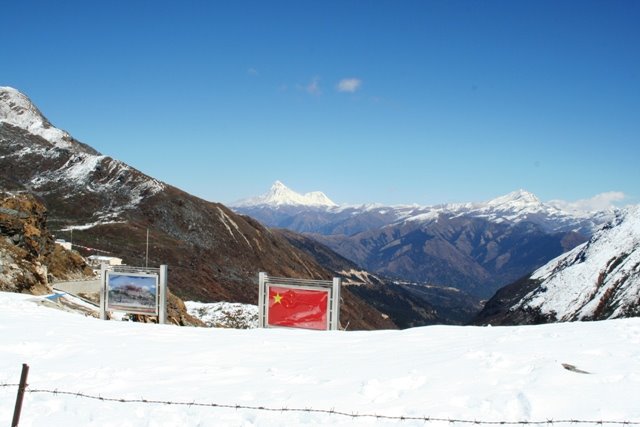 The Nathu La pass on the India–China border in Sikkim