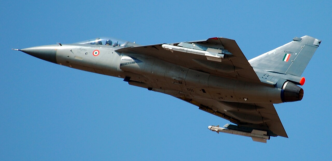 The indigenous HAL Tejas light combat aircraft